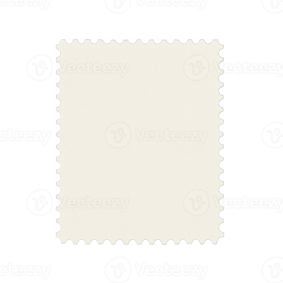 blank postage stamp frame isolated on transparent background png
