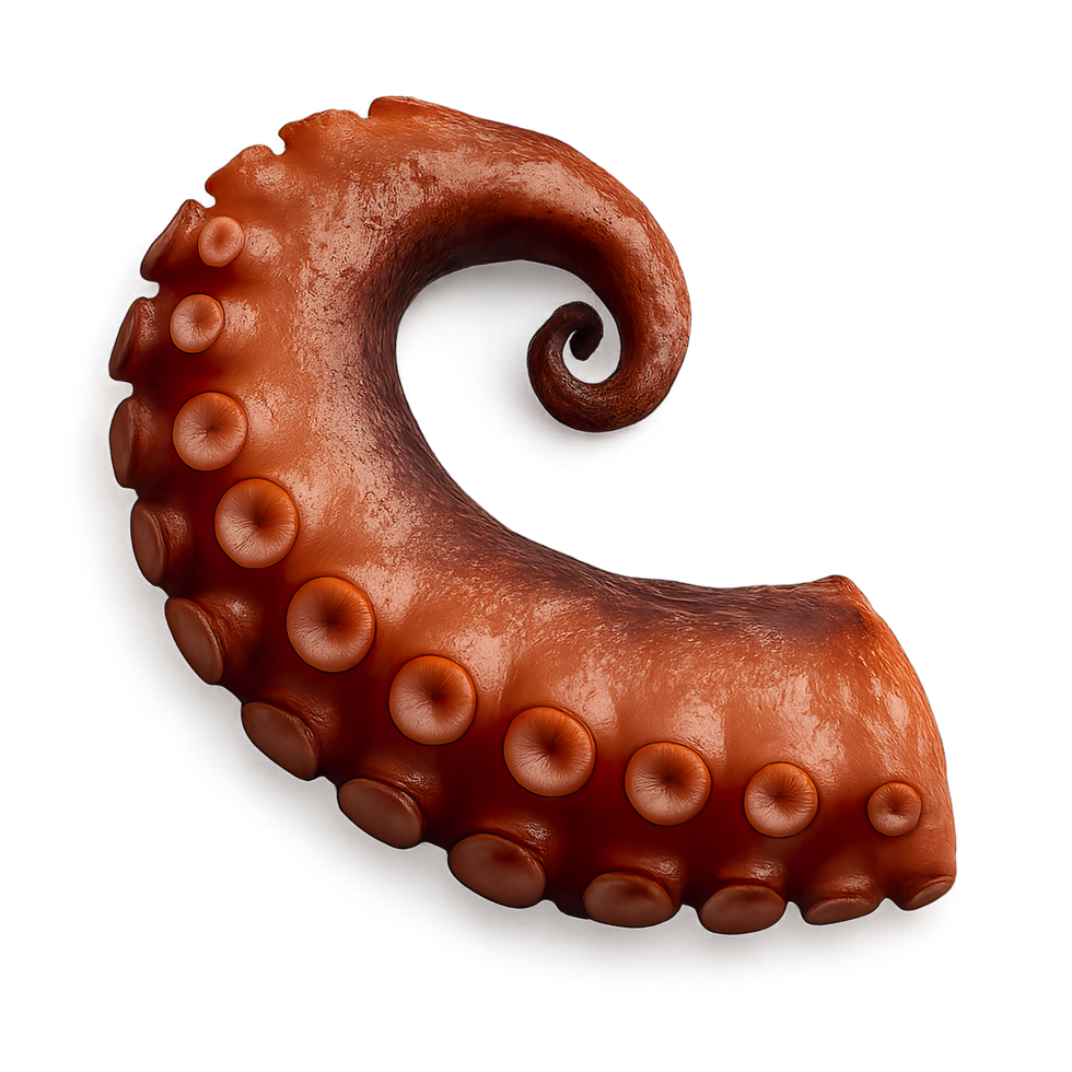 Octopus Tentacle Isolated on Transparent Background, png