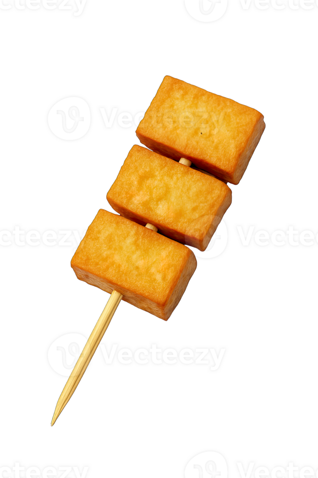 Grilled tofu skewer isolated on transparent background, png