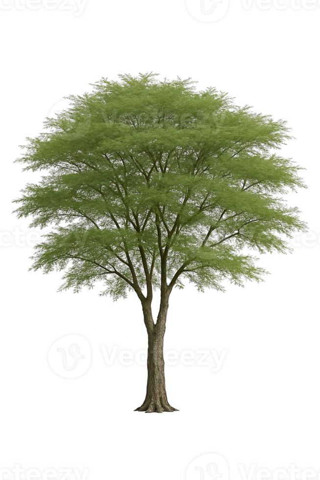Acacia Tree with Wide Canopy Isolated on Transparent Background, png