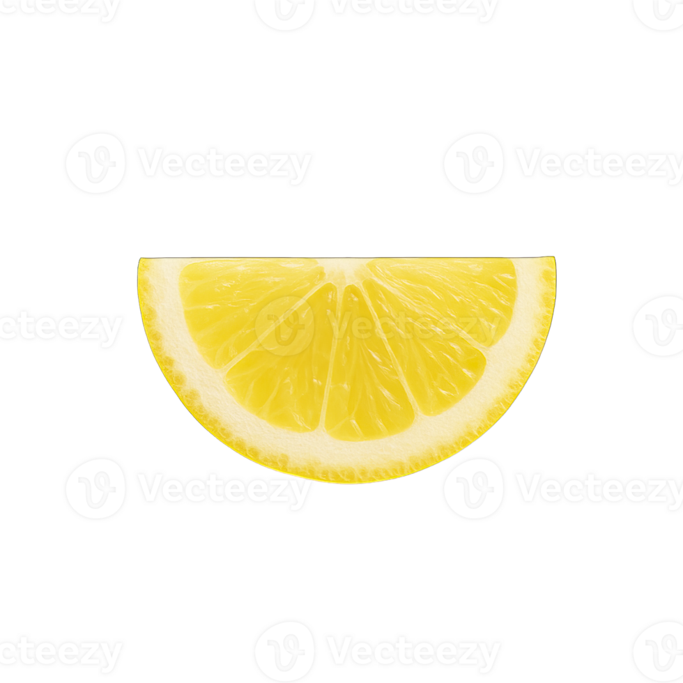 Half Slice of Fresh Lemon Isolated on Transparent Background, png
