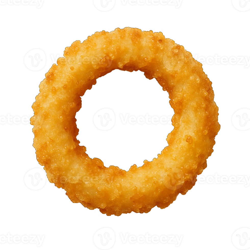 Crispy onion ring isolated on transparent background, png