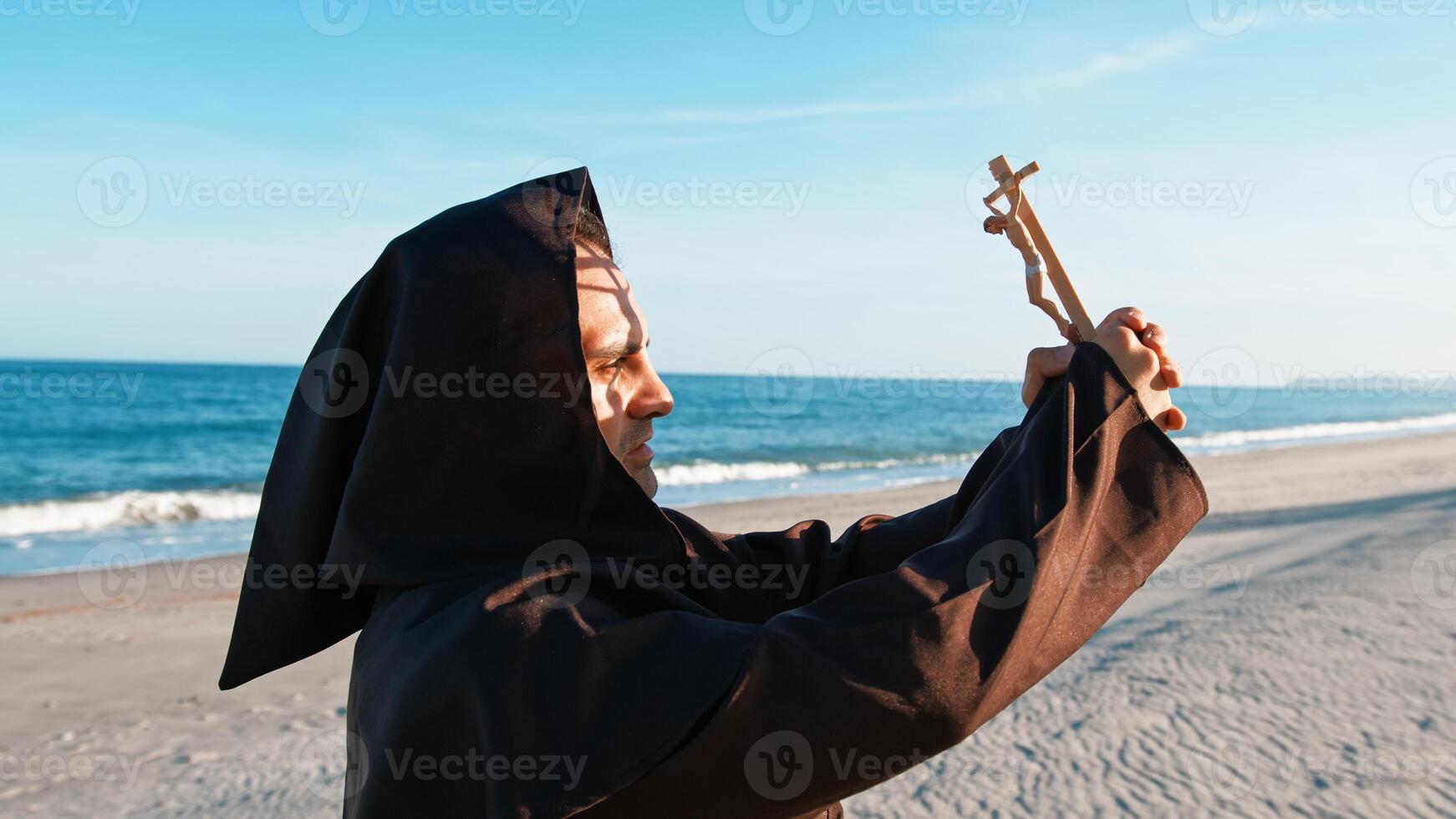 The Shadow Of The Crucifix In The Face Of The Monk photo
