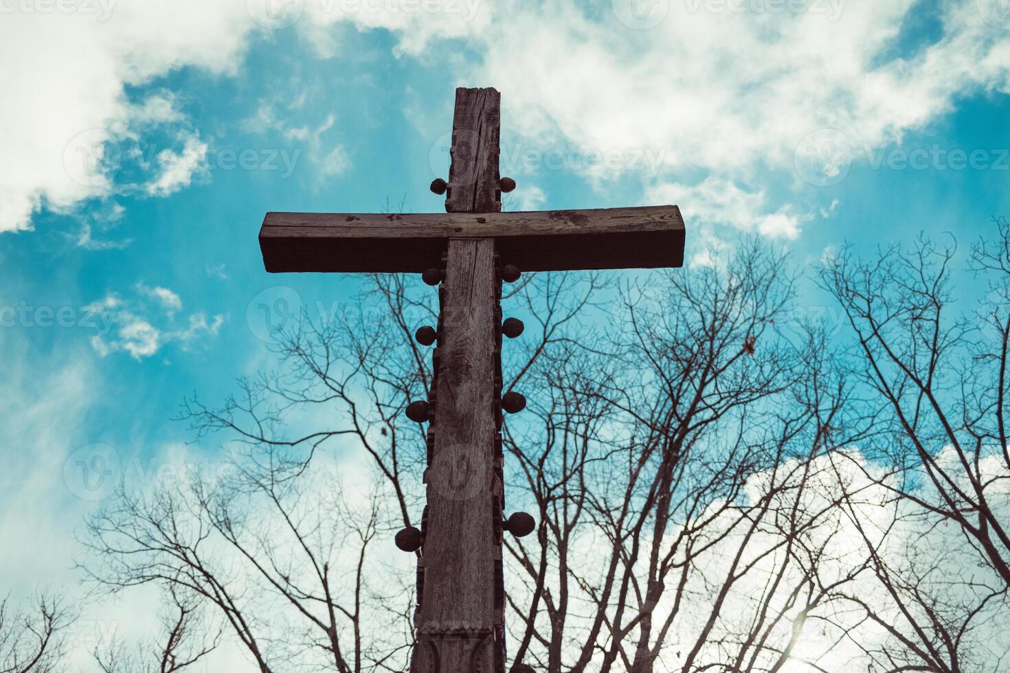 Faith And Devotion In A Cross Monument photo