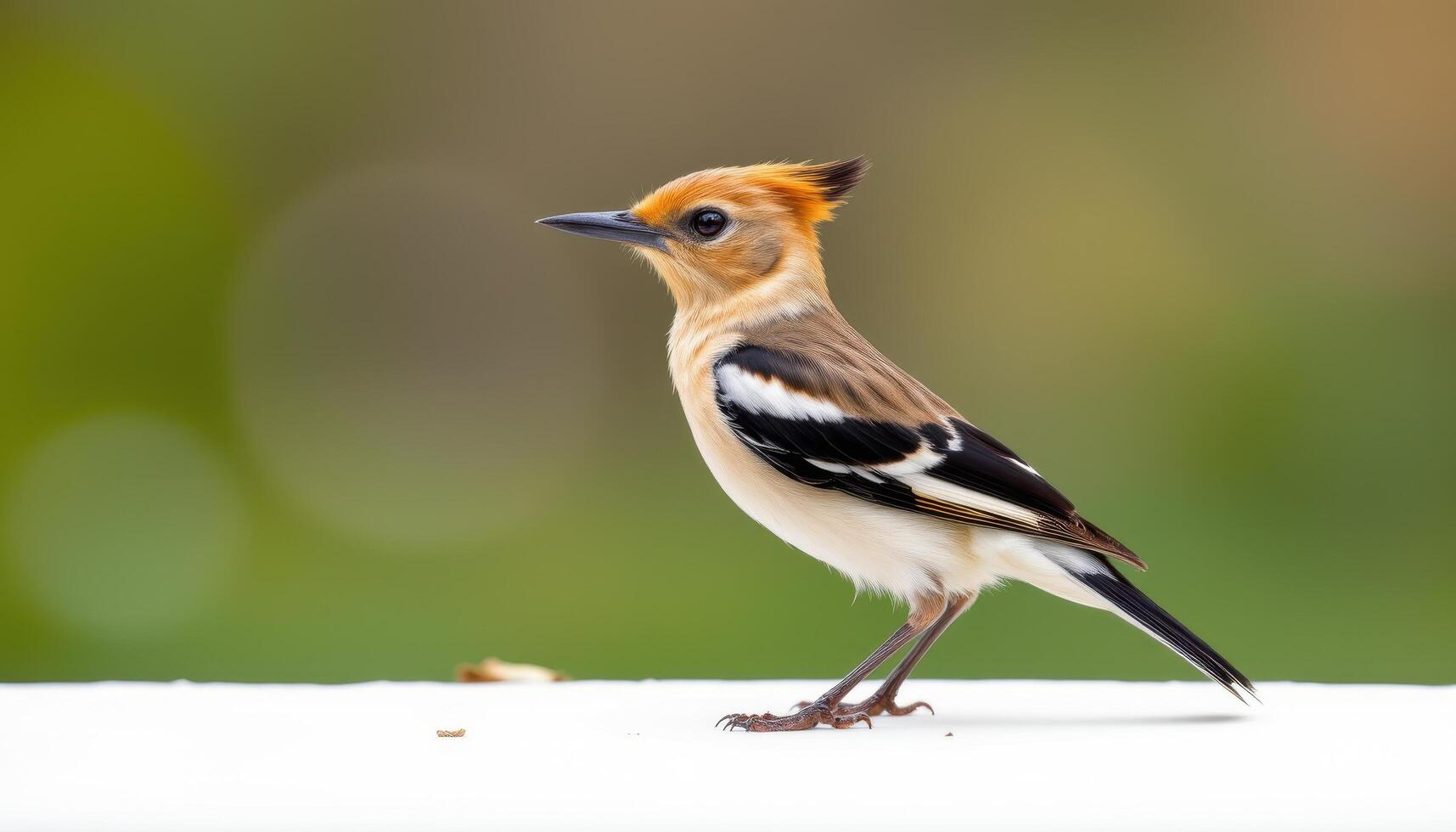 Eurasian hoopoe bird isolated on white, elegant and sharp photo composition