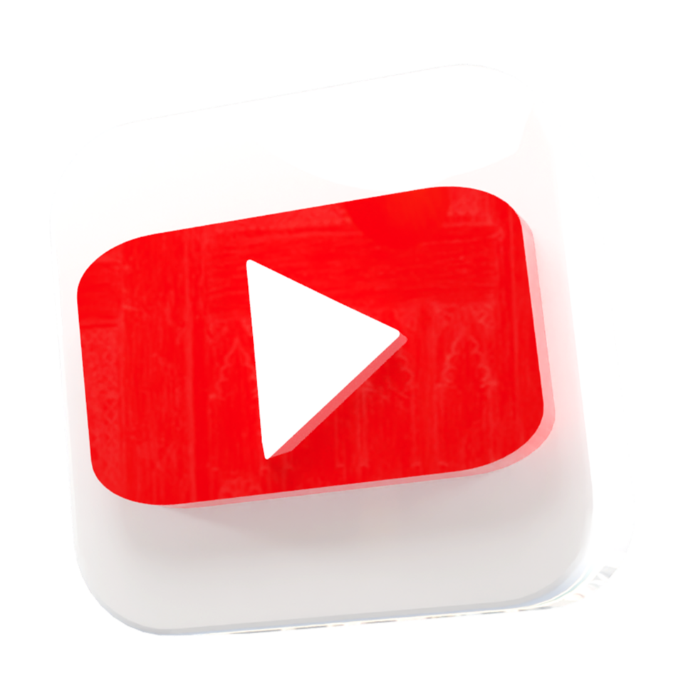 Youtube logo with red and white play button png