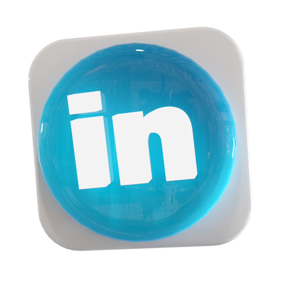 Linkedin logo on a white button png