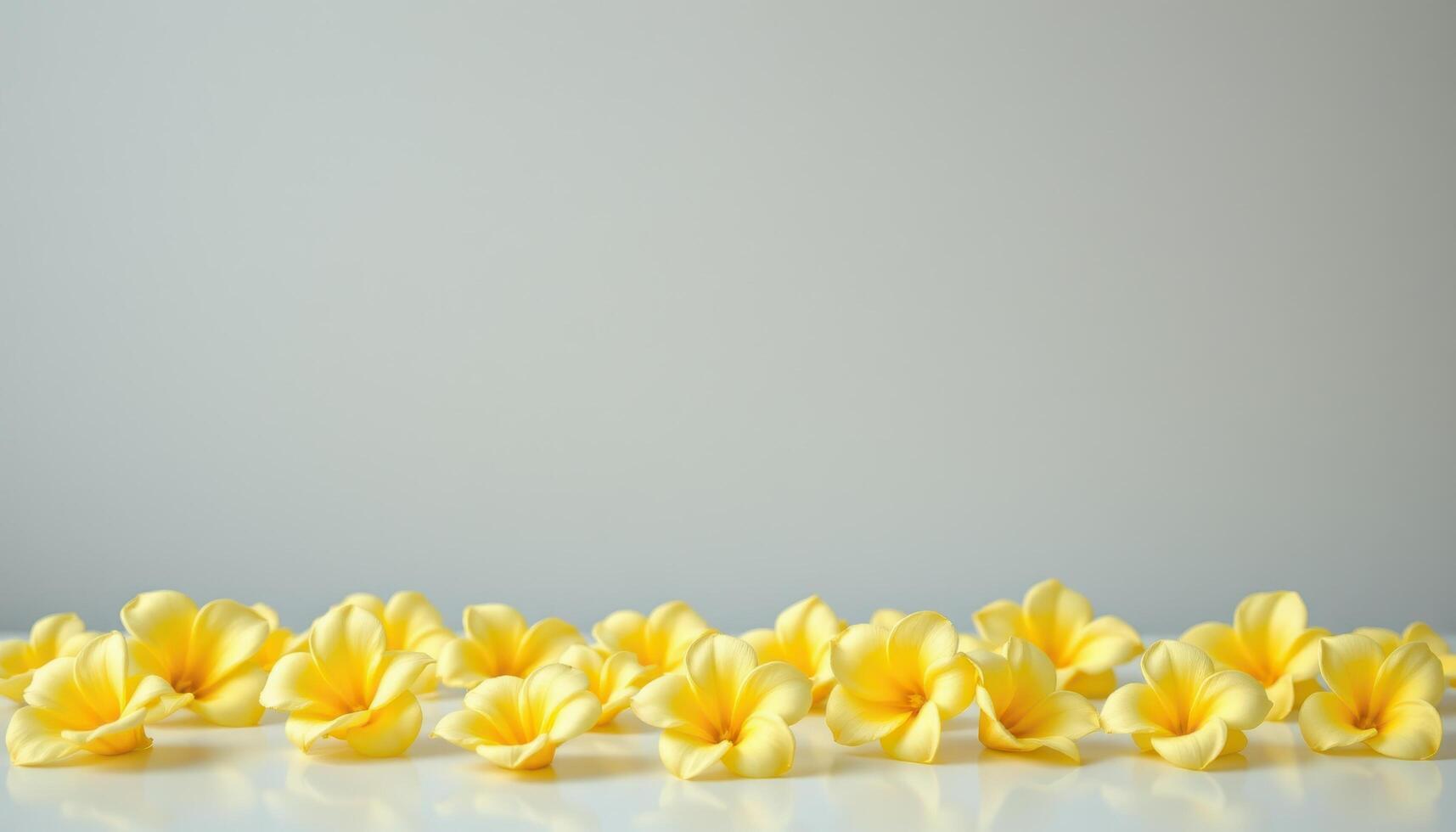 an elegant array of light yellow flower petals, standing alone on a transparent backdrop. photo