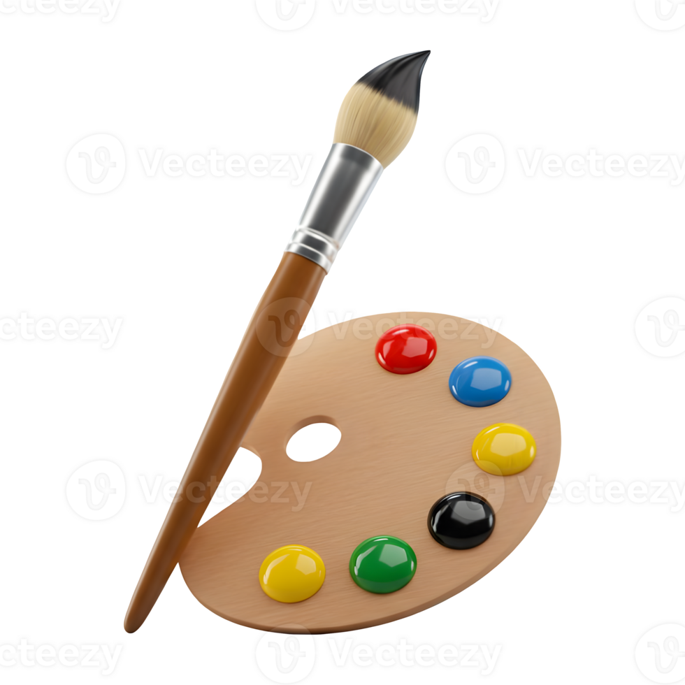 Artist's Paintbrush and Palette Ready for Creative Expression png