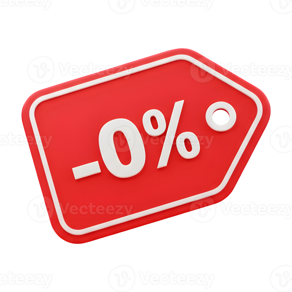 Zero Percent Discount Red Price Tag Graphic png