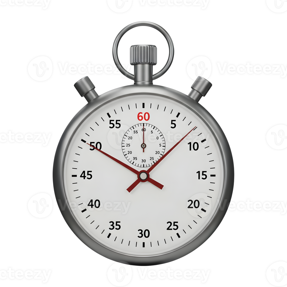 Precise Sixty-Second Analog Stopwatch Timer Measurement Device png