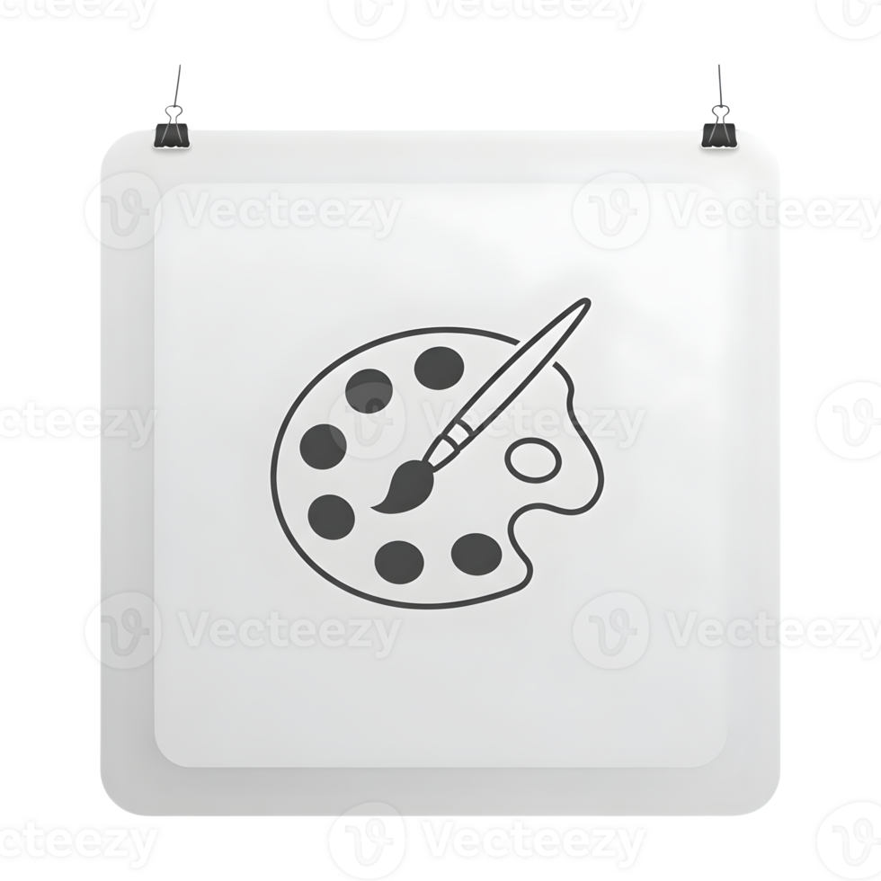 Artistic Expression Palette and Brush Icon Design png