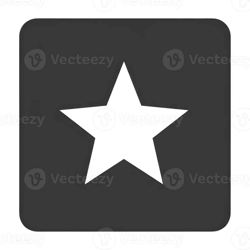 Distinctive Icon A Single White Star on Dark Gray Square png