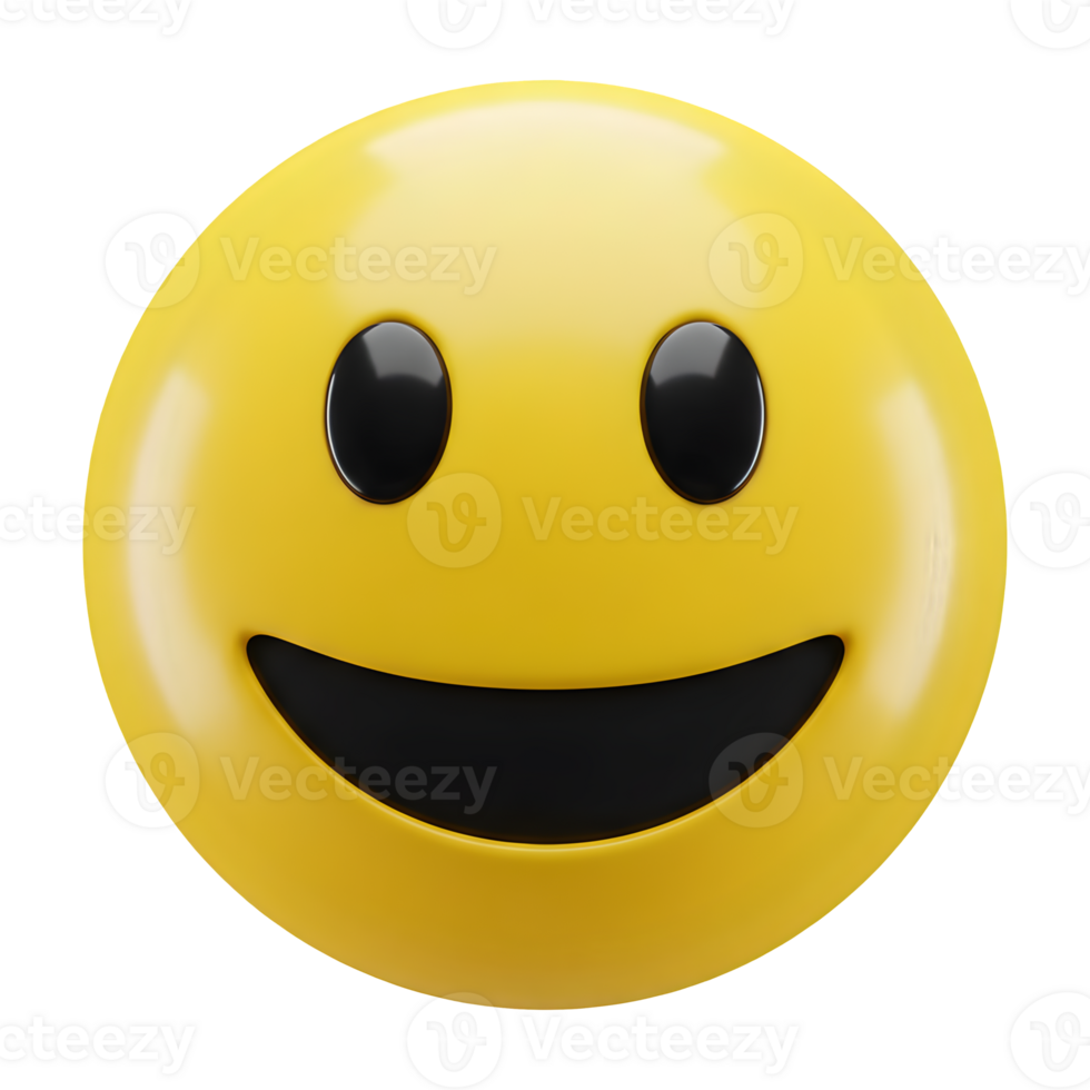 Joyful Spherical Emoji with Wide Grinning Smile png