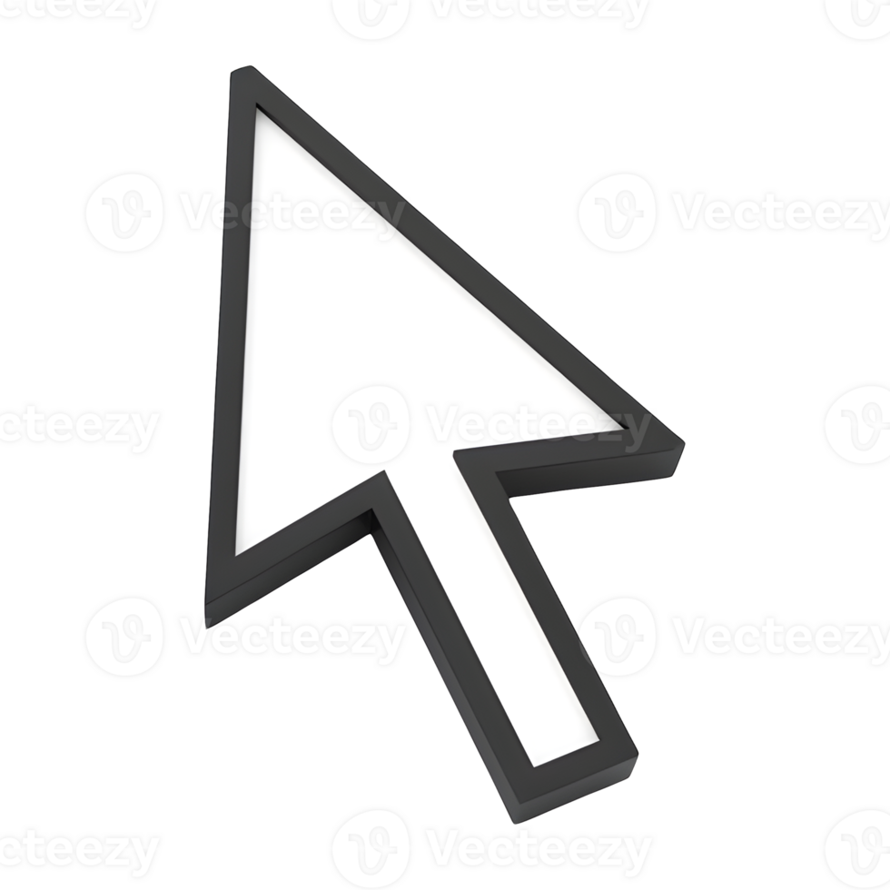 Three-Dimensional Cursor Pointer Icon Design Element. png