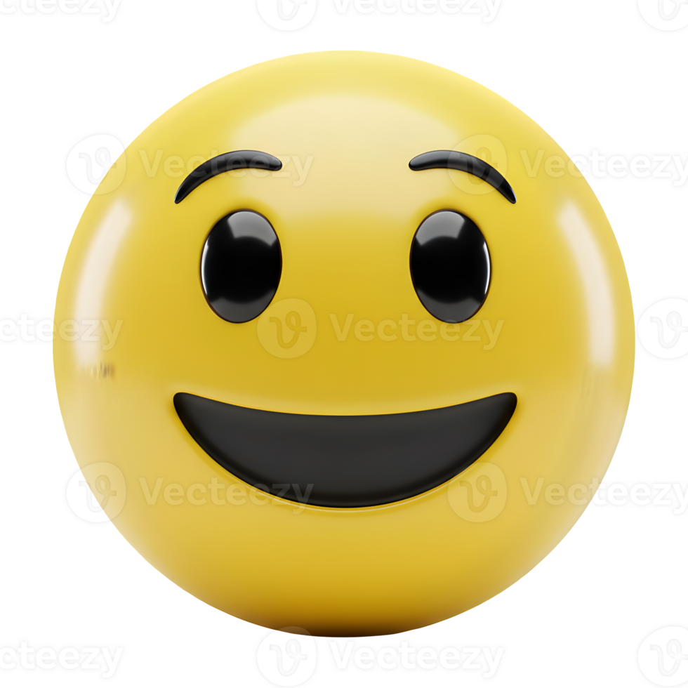 Smiling Yellow Sphere Emoticon Digital Rendering png