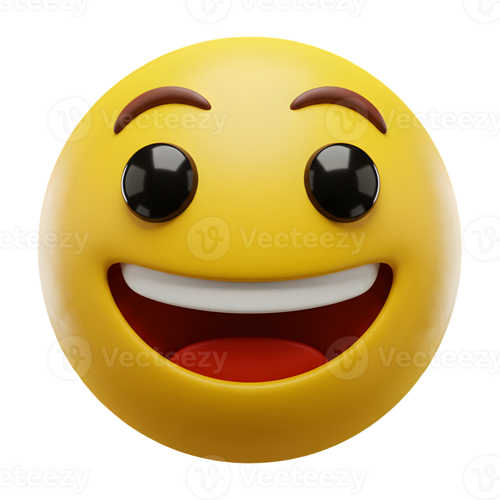 Joyful Yellow Emoticon with Wide Open Grinning Smile png