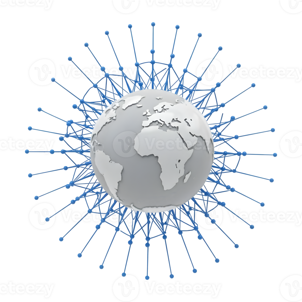 Global interconnectedness A planetary network of nodes and connections. png