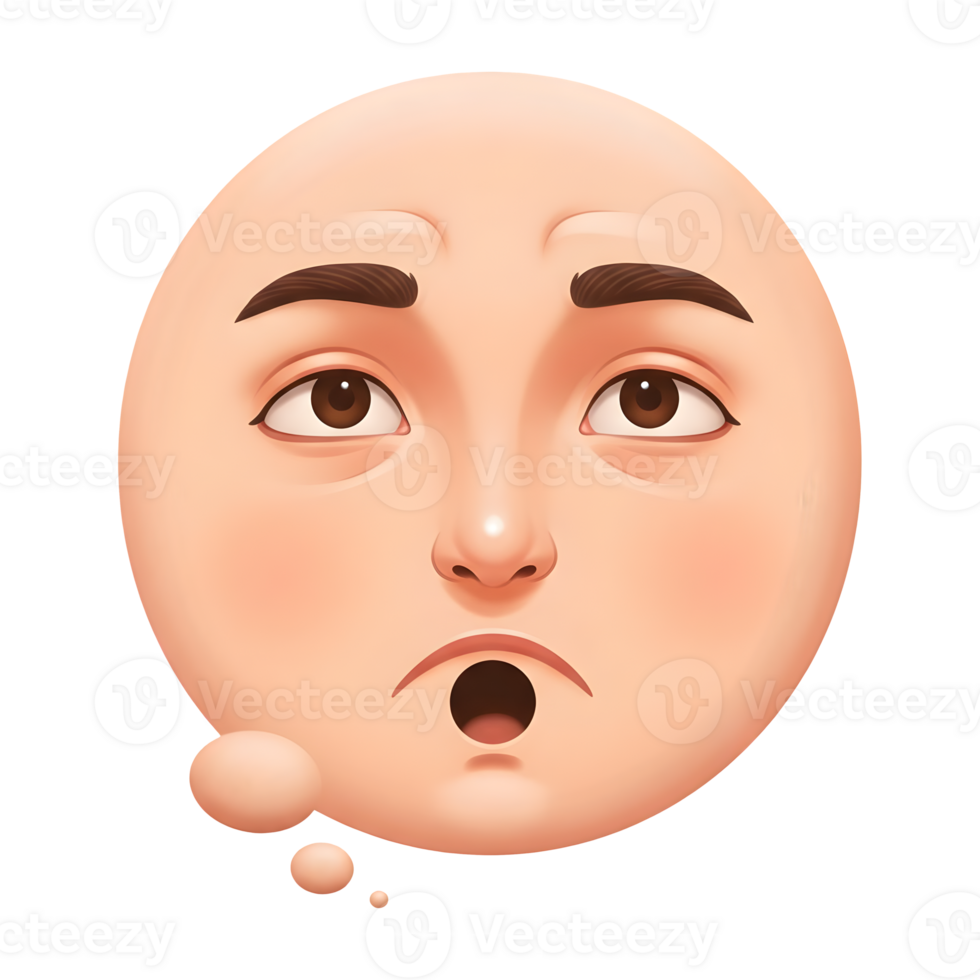 A slightly perplexed face contemplates a silent question. png