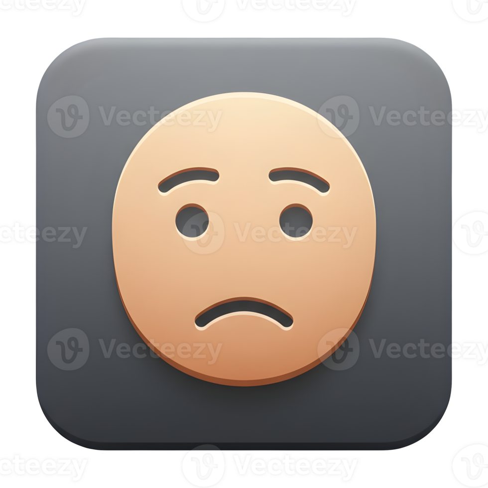 Slightly Disappointed Facial Expression Digital Icon Button png