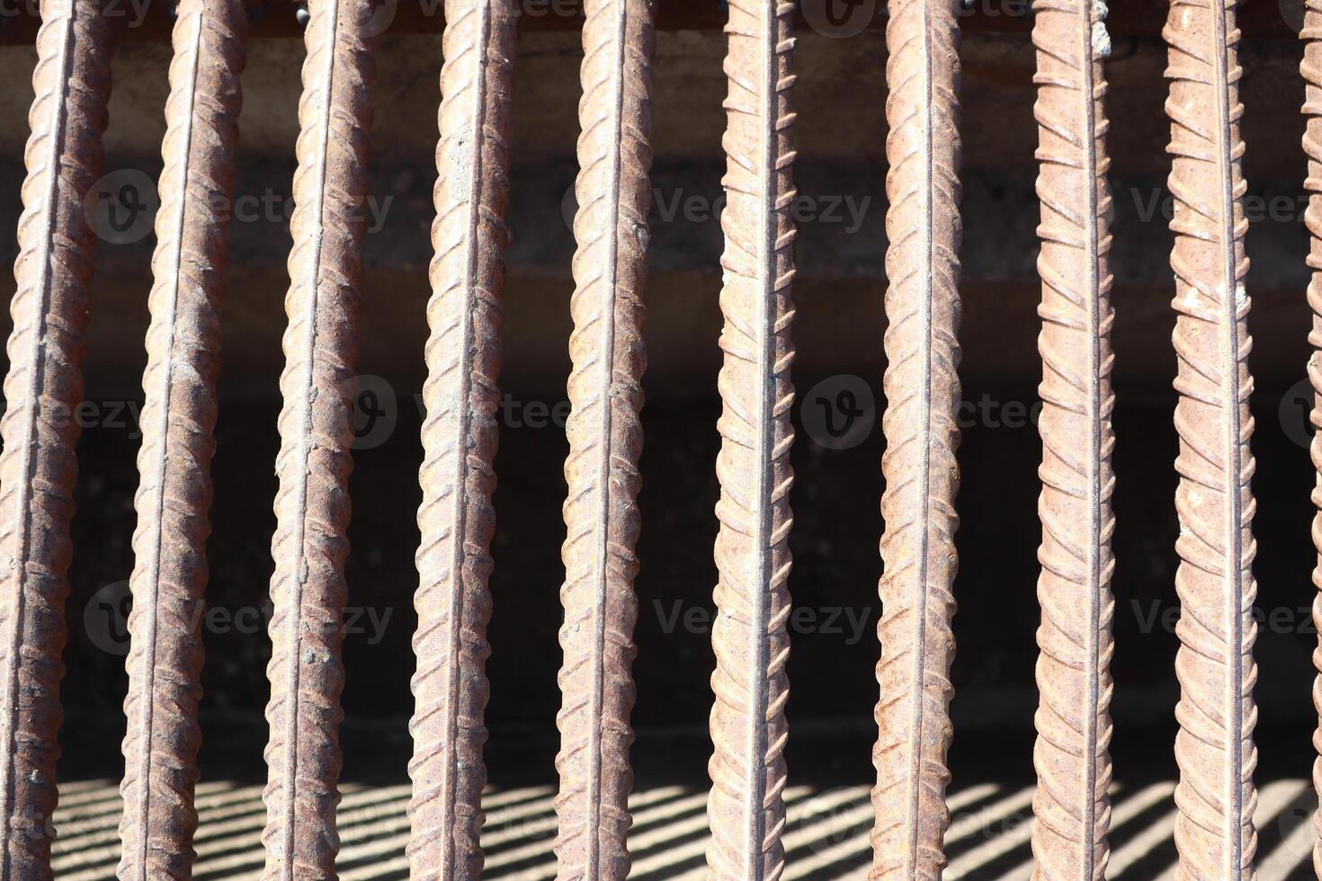 Industrial Steel Bars Featuring Unique and Distinctive Textured Patterns and Designs photo