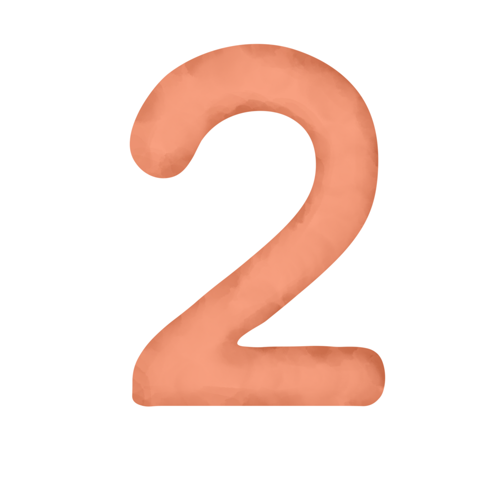 number 2 watercolor png