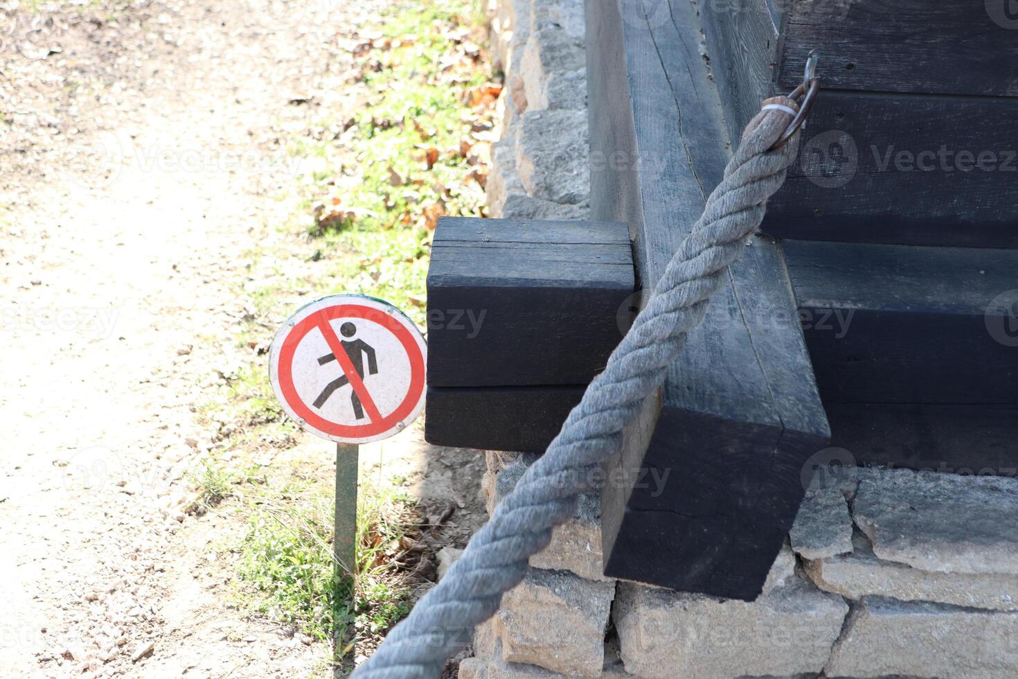 Warning Sign Unauthorized Access is Prohibited Near This Structure for Safety Reasons photo