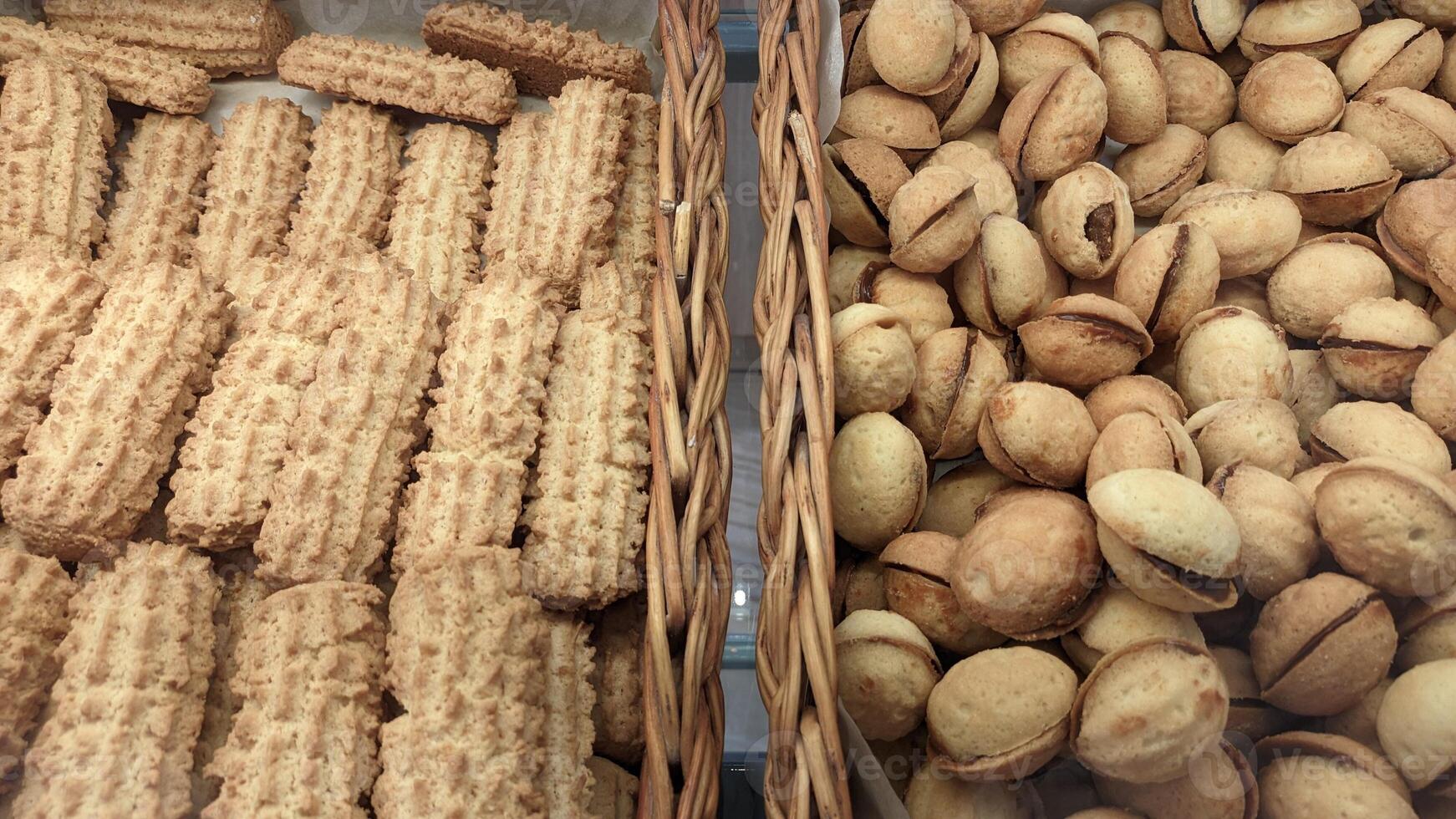 A Wonderful Variety of Delightful Delicious Cookies and Scrumptious Pastries in Baskets photo