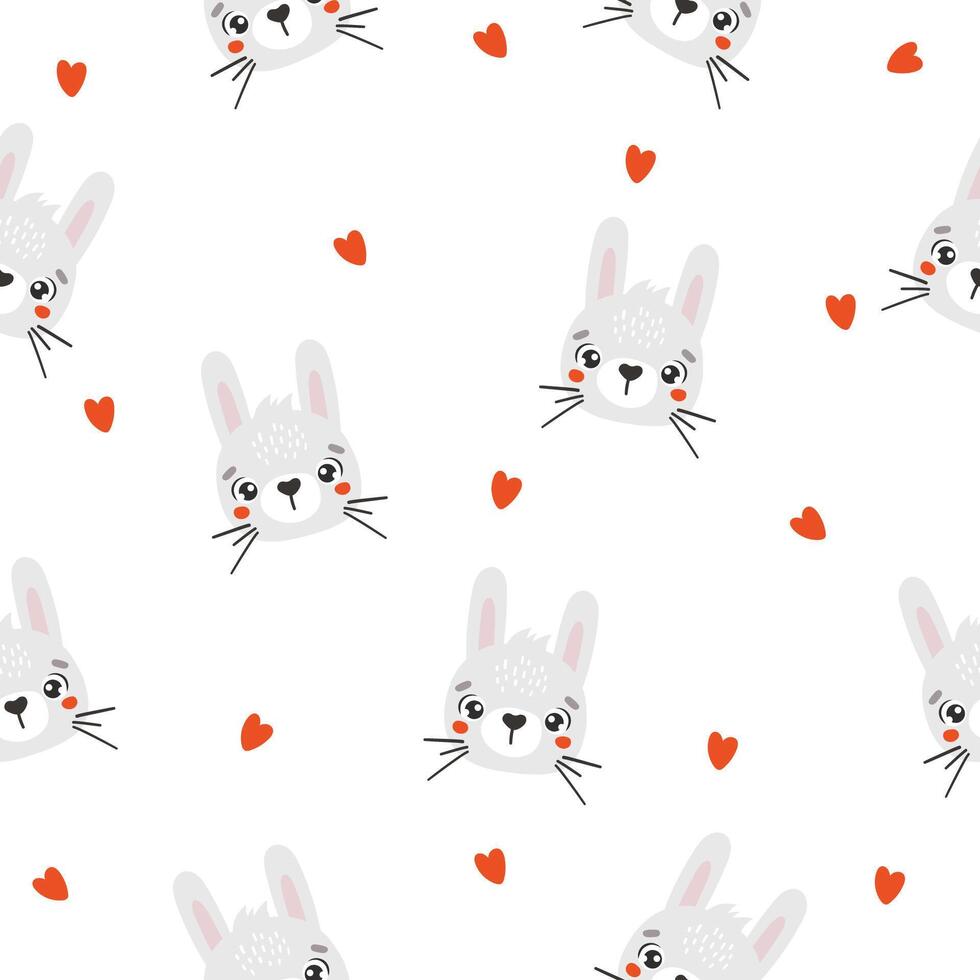 Easter seamless pattern, egg, bunny, cake, chicken, plants, eggs, rabbit portrait vector