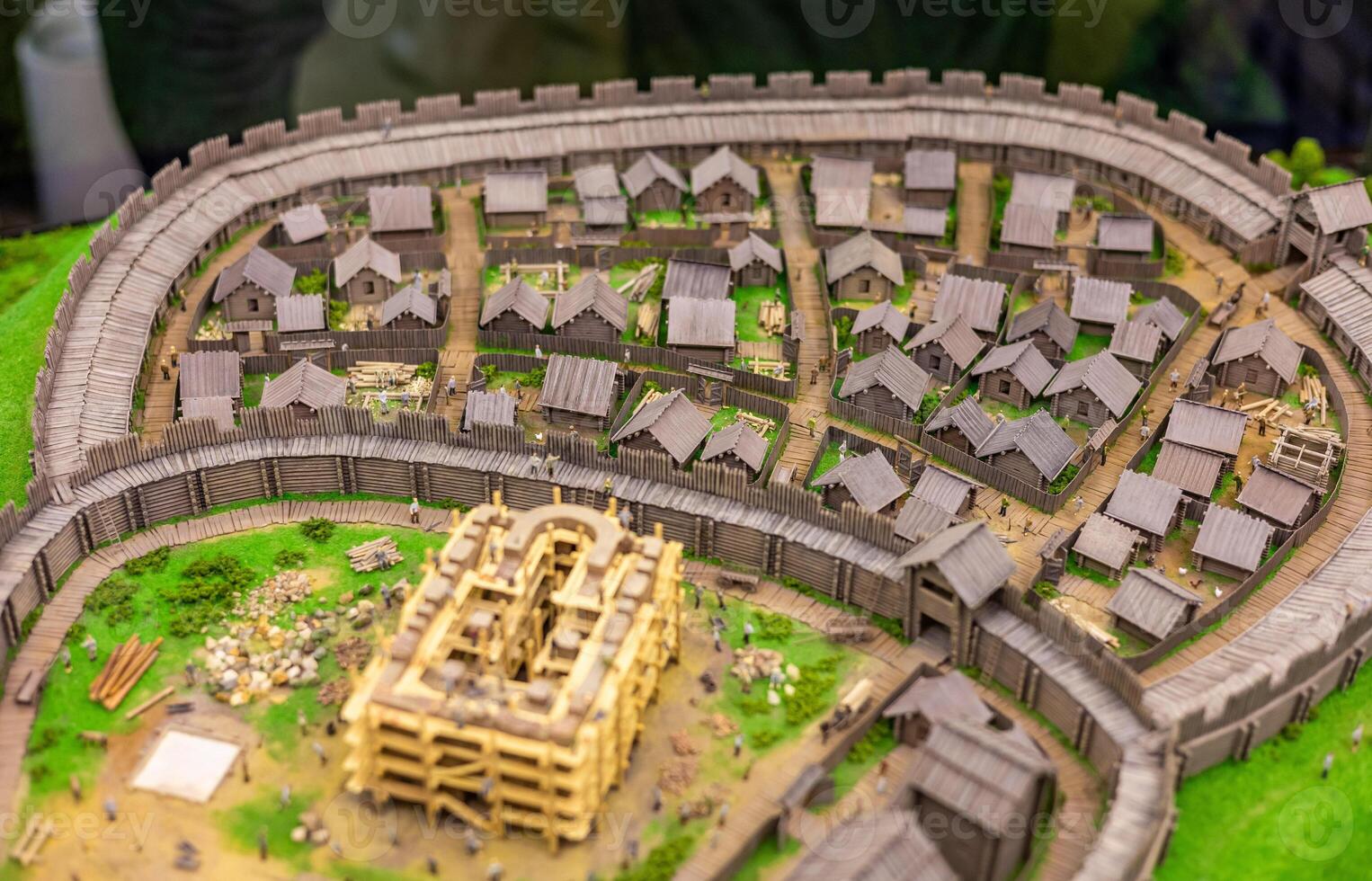 A model of a medieval city on display photo