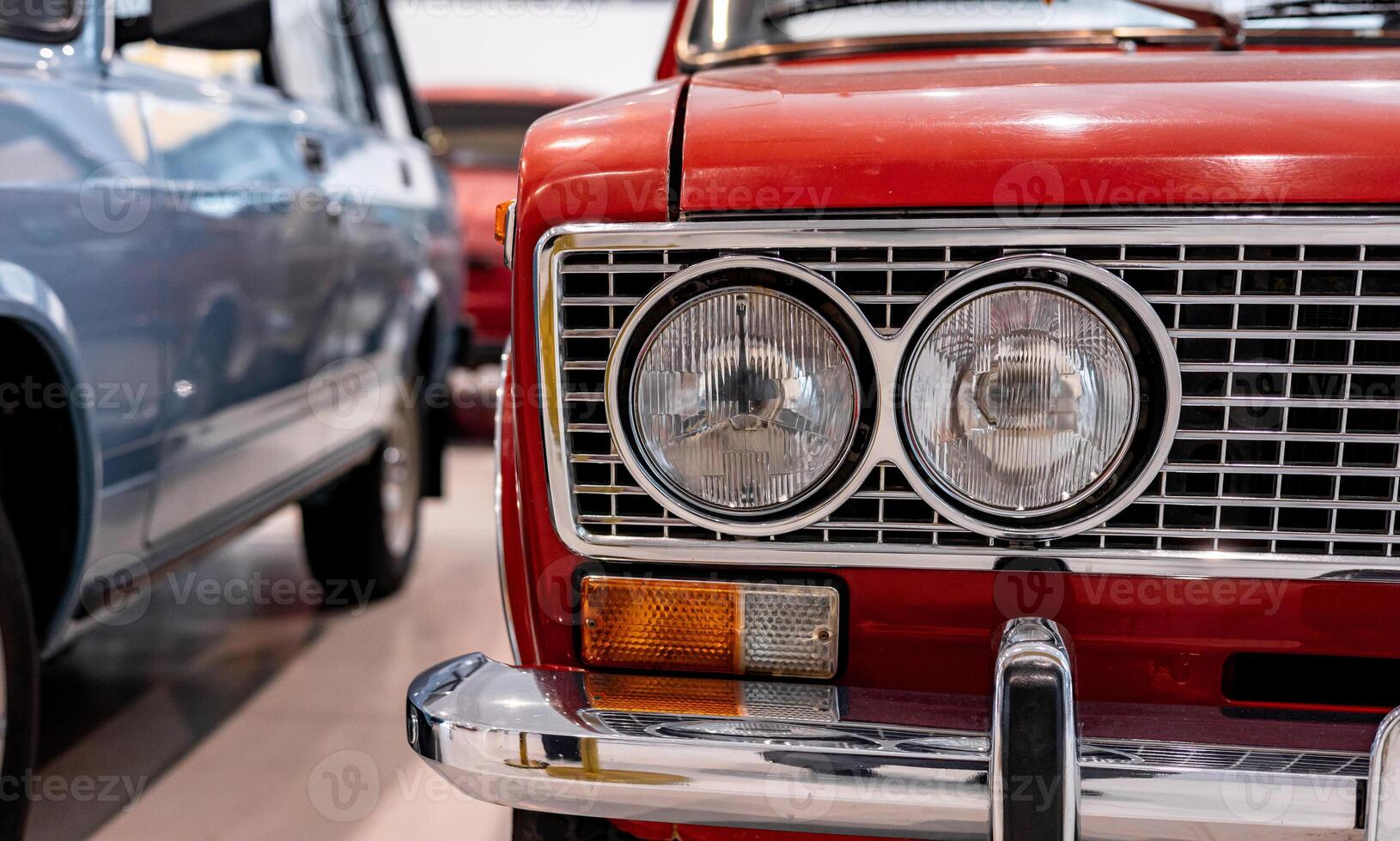 A red truck with a white stripe photo