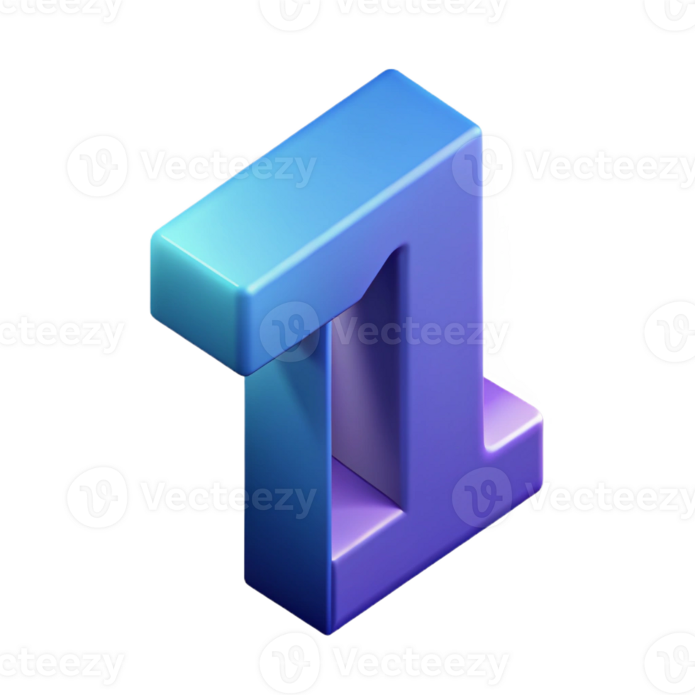 exquisite gothic Isometric number with solid color and crisp edges. Minimal design with Scalable Design. elite png