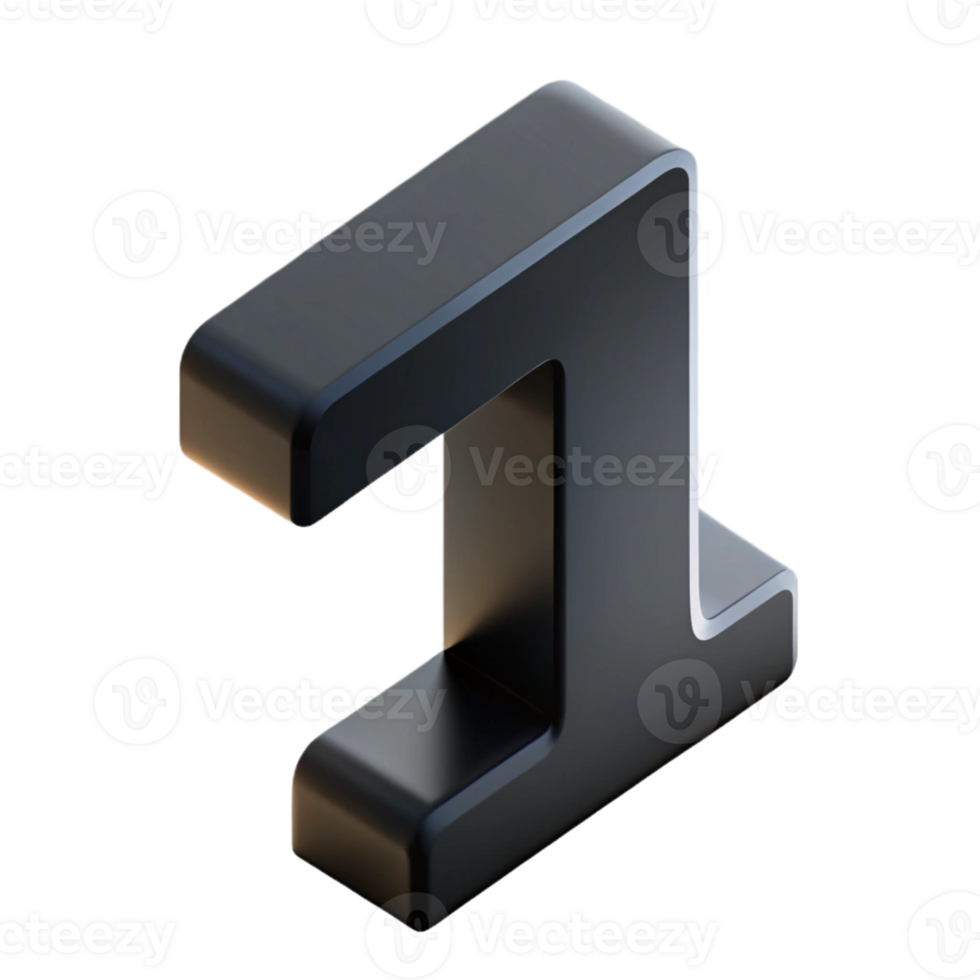 nostalgic serene Minimal isometric number with crisp edges and a black color with Scalable Design. precision png