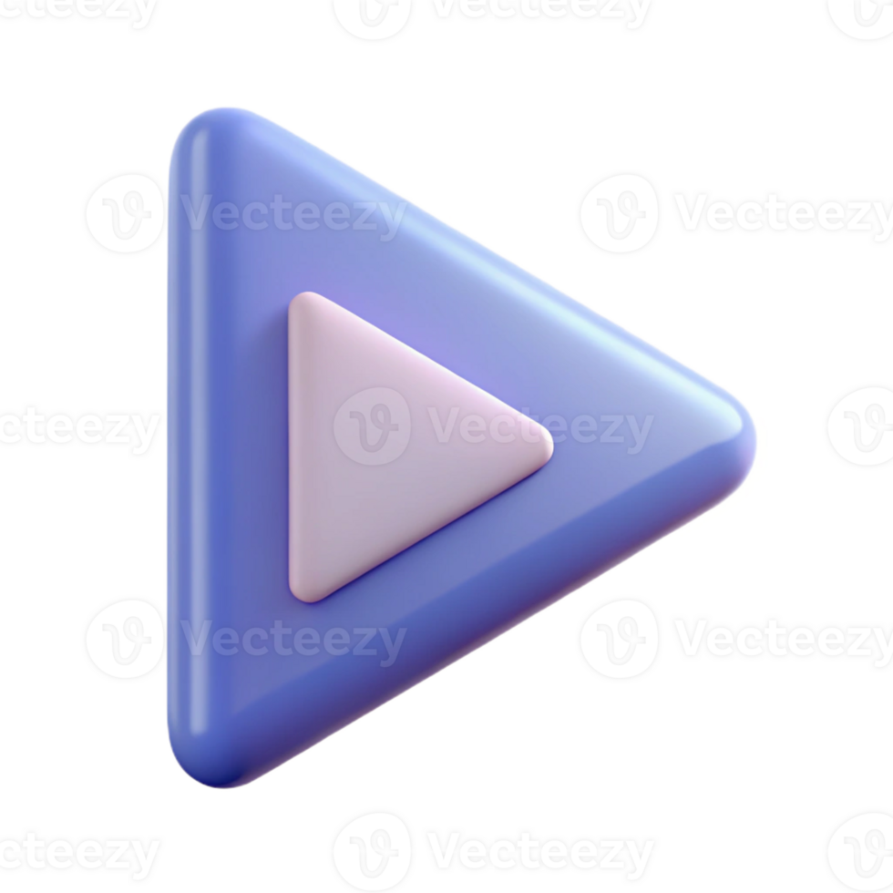iconic geometric Minimalist symbol of play. Triangle pointing right. Clean lines, flat color with Scalable Design. studio quality png