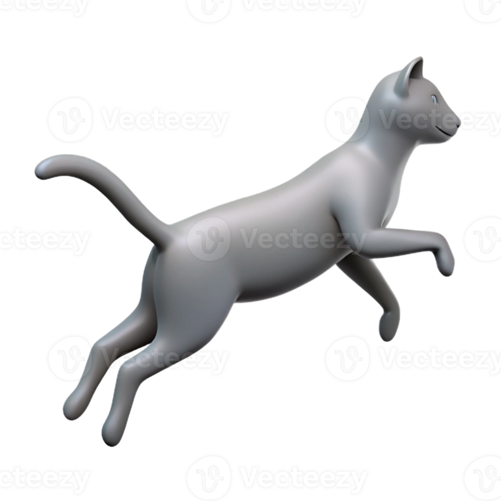 majestic nordic Silhouette of a jumping cat. Single-weight stroke, flat color, clean lines with Scalable Design. refined png