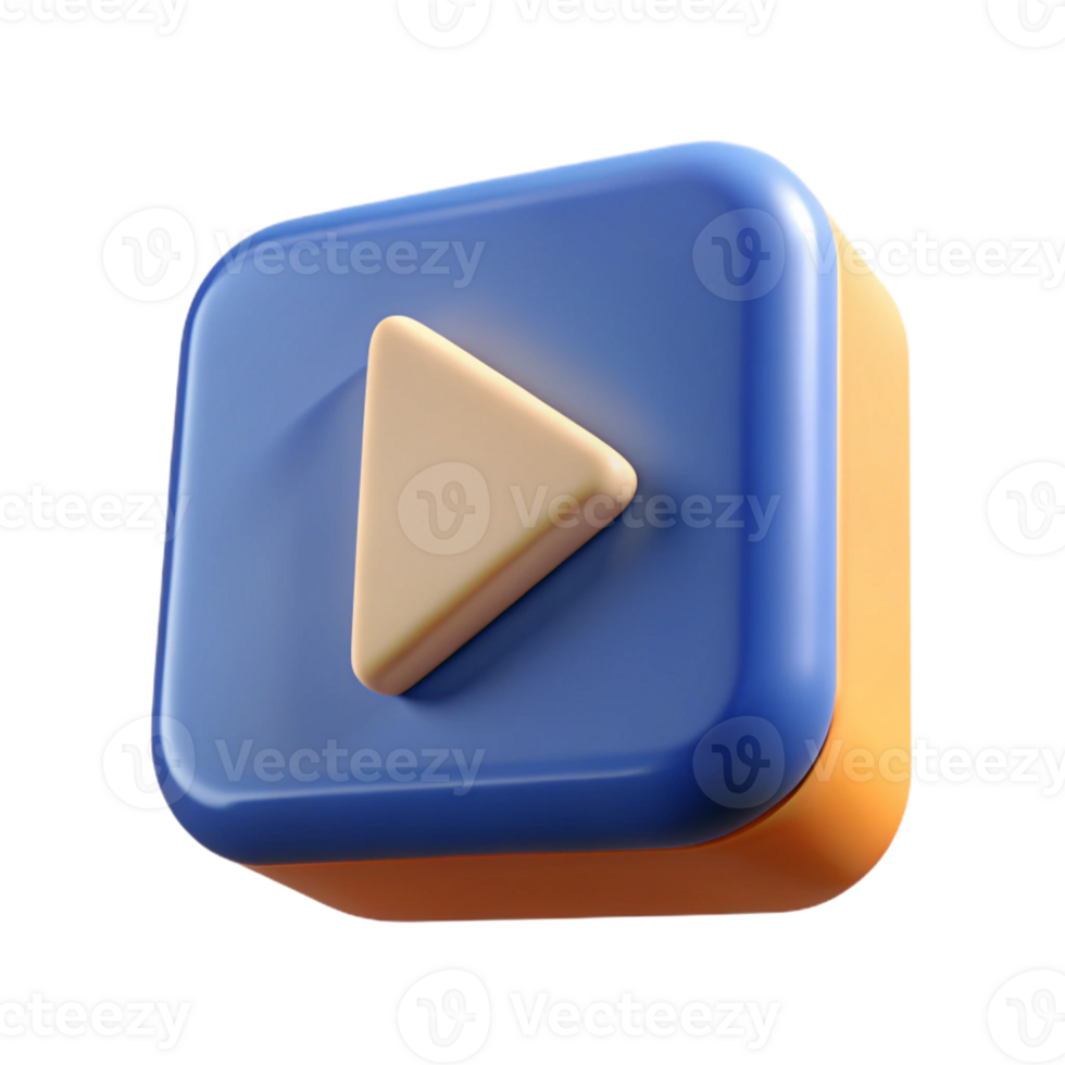 magnificent quintessential Crisp edges icon of a play button. Flat color, geometric shape, symmetrical with Scalable Design. png