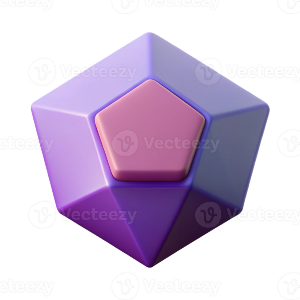 pristine geometric Pentagon shape with a central pentagon. Crisp edges, symmetrical, flat color with Scalable Design. ultra HD png