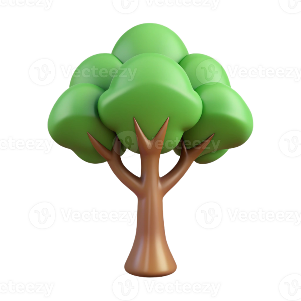 joyful radiant Stylized minimalist tree with a circular crown. Clean lines, flat color, with Scalable Design. crisp png