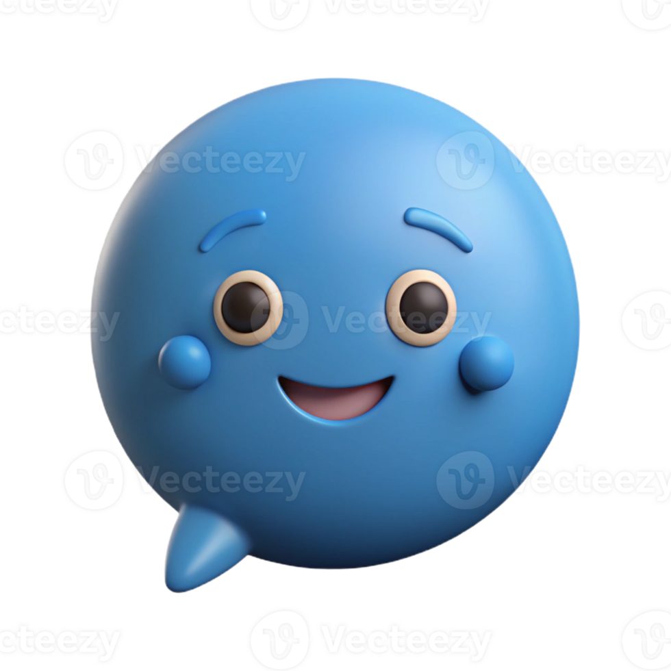 radiant unforgettable Speech bubble character with a friendly smile. Crisp edges, flat color, with Scalable Design. png