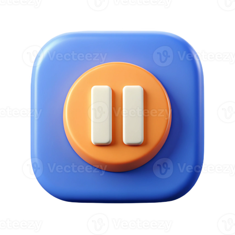 wonderful nordic Crisp edges, flat color PAUSE icon. Minimal design with Scalable Design. expertly shot png