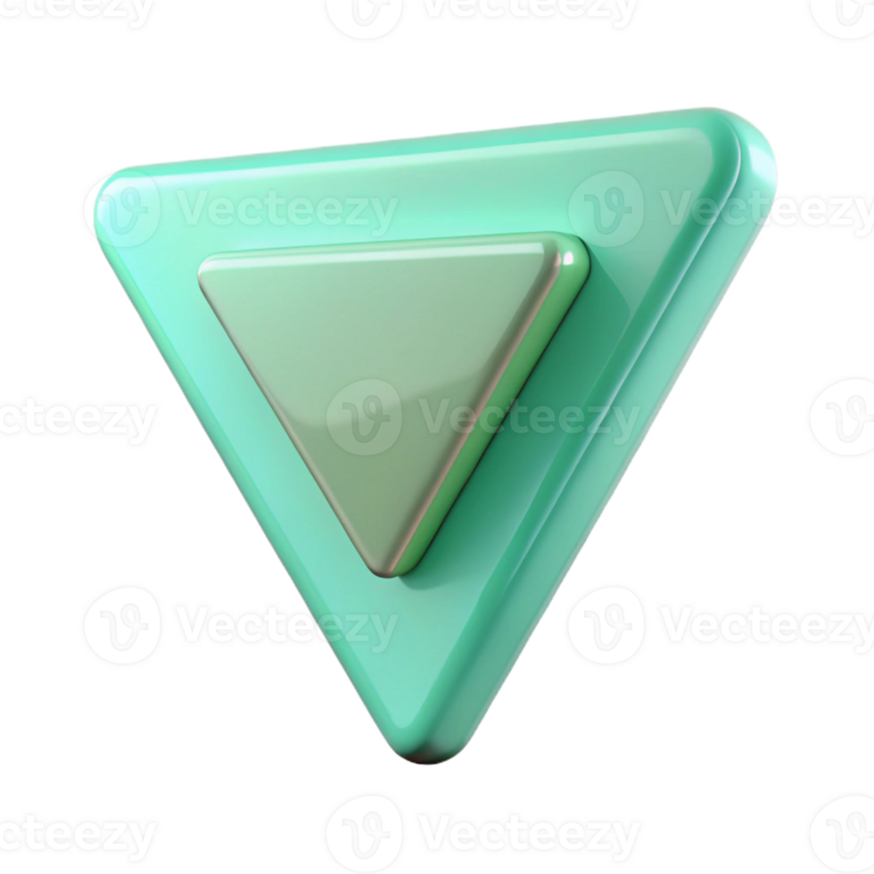 picturesque intense artistic Inverted triangle badge, clean lines, flat mint green with Scalable Design. high resolution png