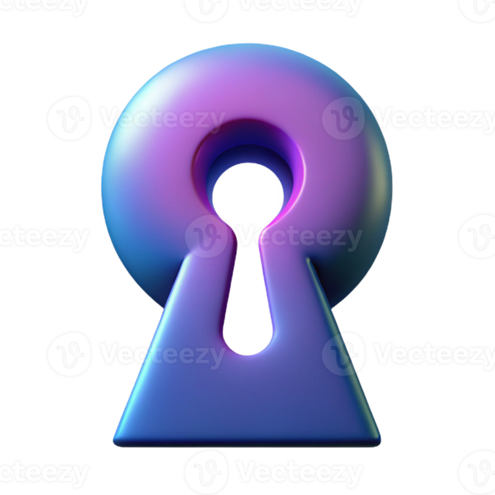 vibrant romantic contemporary Keyhole shape with a gradient of circles inside. Geometric, with Scalable Design. high resolution png