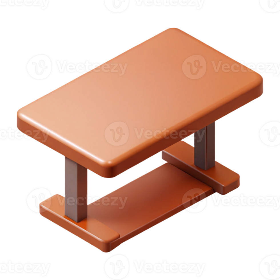 captivating peaceful classic Minimal isometric table with single-weight stroke and brown color with Scalable Design. sharp png