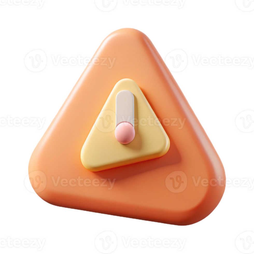 hypnotic inspired Triangular badge with exclamation point, clean lines, flat peach with Scalable Design. png