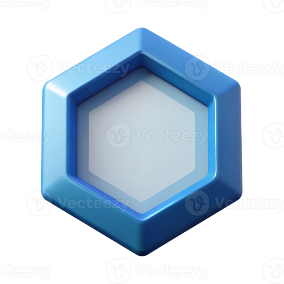 memorable futuristic Geometric hexagon shape. Crisp edges, flat color, single-weight stroke with Scalable Design. professional png