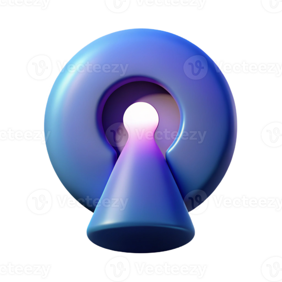 radiant tropical Keyhole shape with a gradient of circles inside. Geometric, with Scalable Design. top-tier png