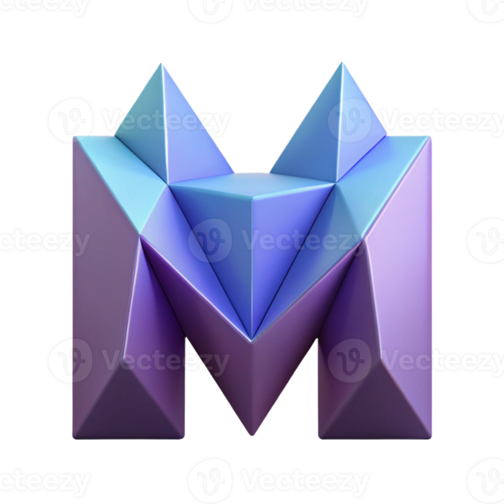 fascinating acclaimed Symmetrical M composed of triangles. Flat color, clean lines with Scalable Design. png