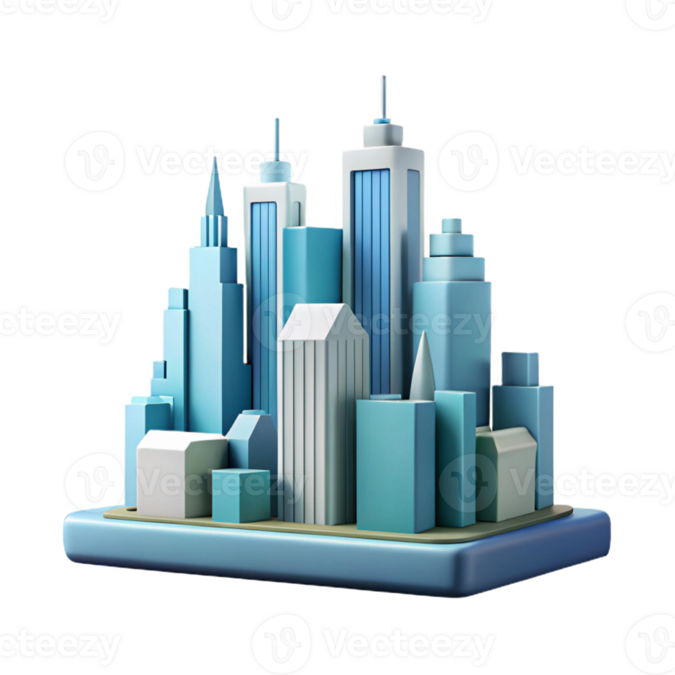majestic acclaimed Scalable geometric city skyline. Flat color, crisp edges, clean lines with Scalable Design. png