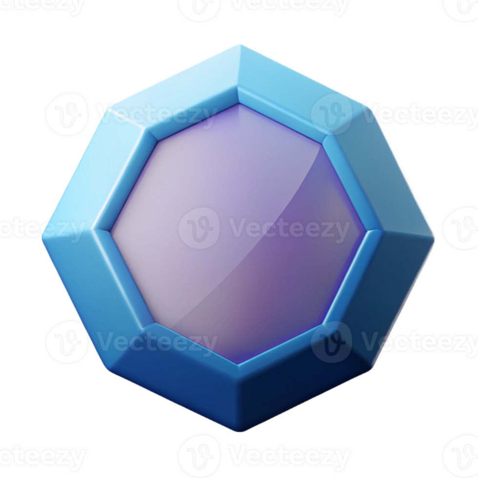 reflective gorgeous Geometric octagon. Clean lines, flat color, with Scalable Design. top-tier png