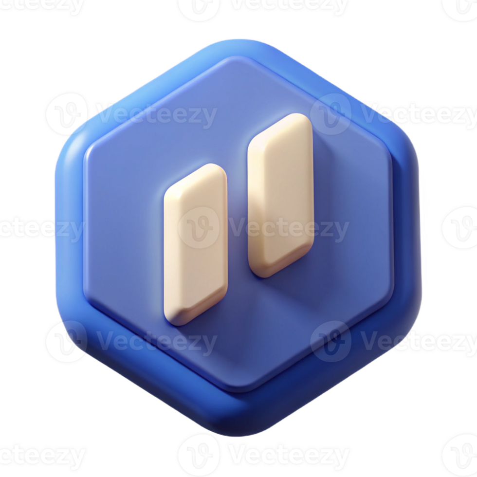 energetic sumptuous A geometric pause button icon. Crisp edges, single-weight stroke with Scalable Design. 4K png